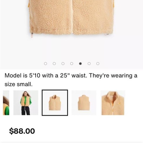 New! Levi’s Sherpa Fleece Vest – Women’s XS – Beige - Picture 5 of 13